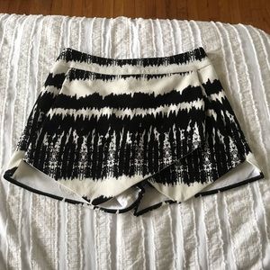 black and white aqua skort.